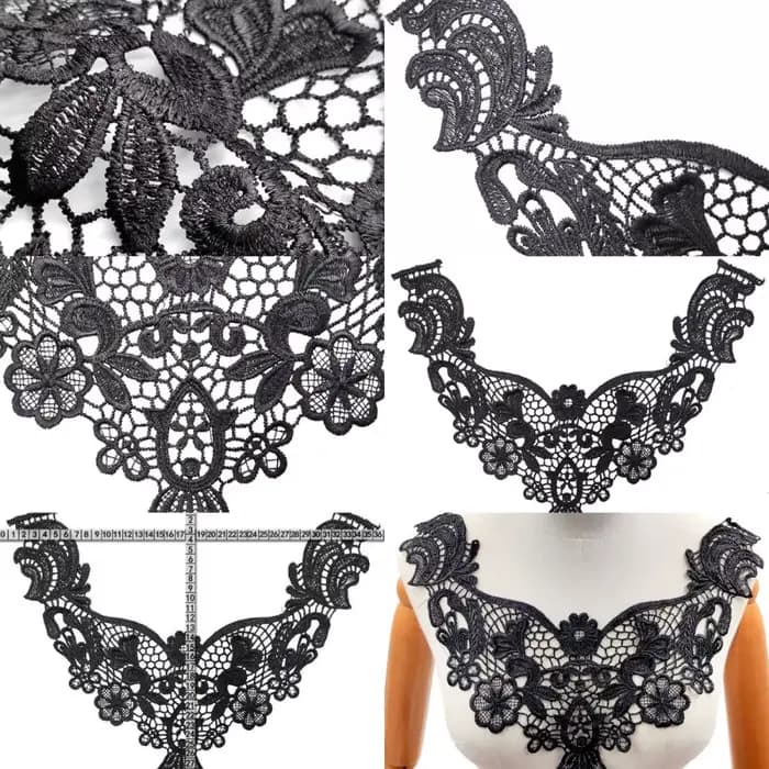 Broche brodée, dentelle florale ajourée, accessoires de couture DIY, matériel artisanal pour broderie