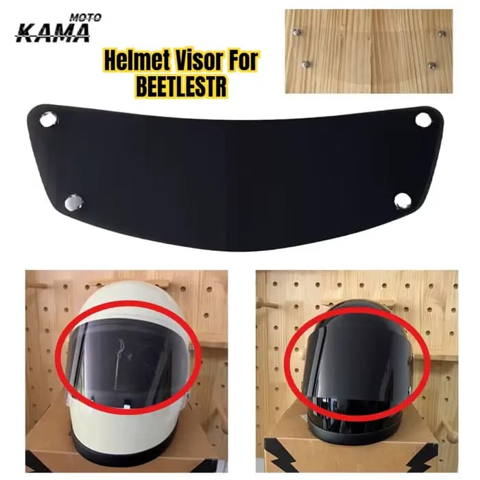 Visière de casque de moto pour casque intégral rétro BEETLESTR