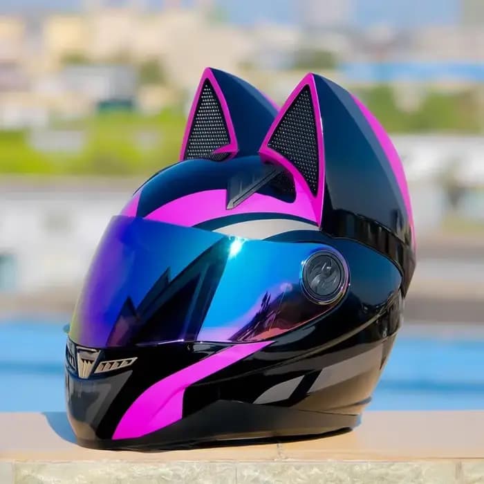 Casque de Moto avec oreilles de chat pour femmes