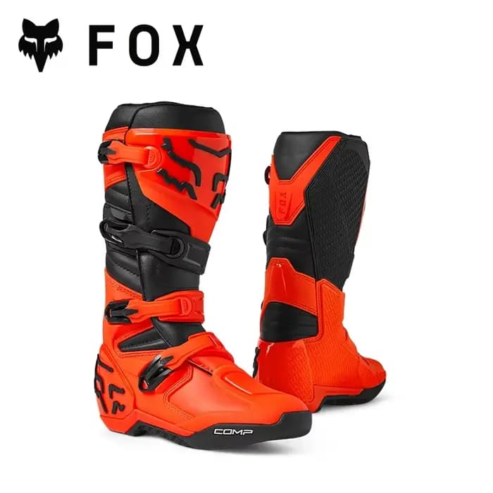 FOX RACING COMP X Bottes tout-terrain de motocross Chaussures durables de qualité professionnelle construites pour les séances et la course sur piste de moto