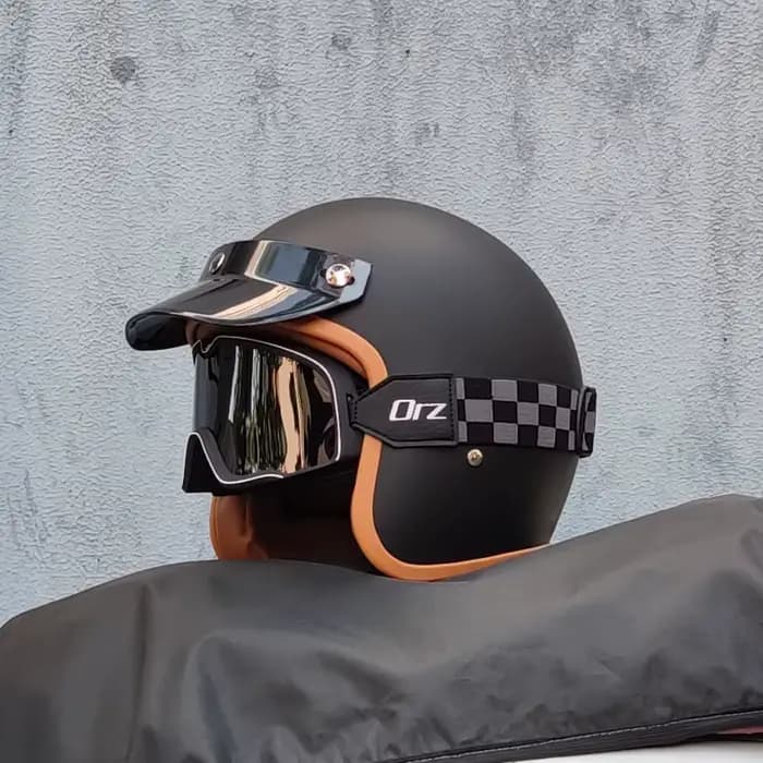 Casque de moto semi-ouvert rétro accessoires