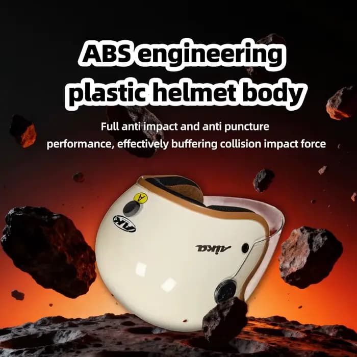 AK (Aikai) 728 – Casque de moto électrique unisexe trois-quarts avec double miroir et réglage