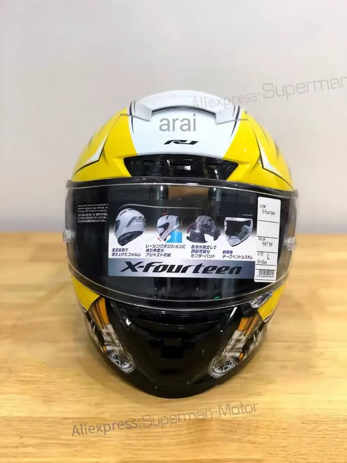 Casque De moto intégral X-14 X14 jaune HA RIM 1