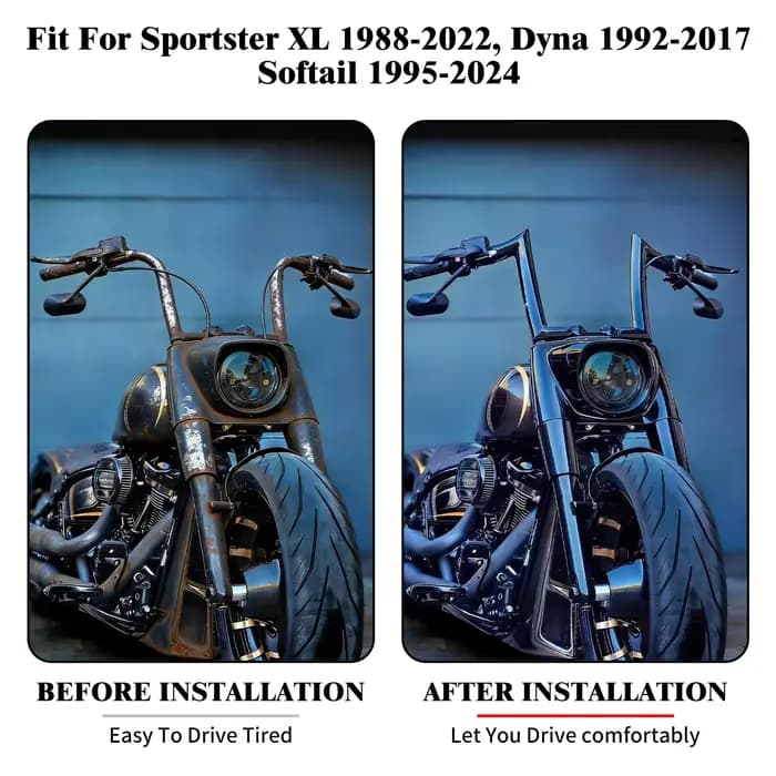 Guidon de moto 10 pouces pour Softail 1995-2024