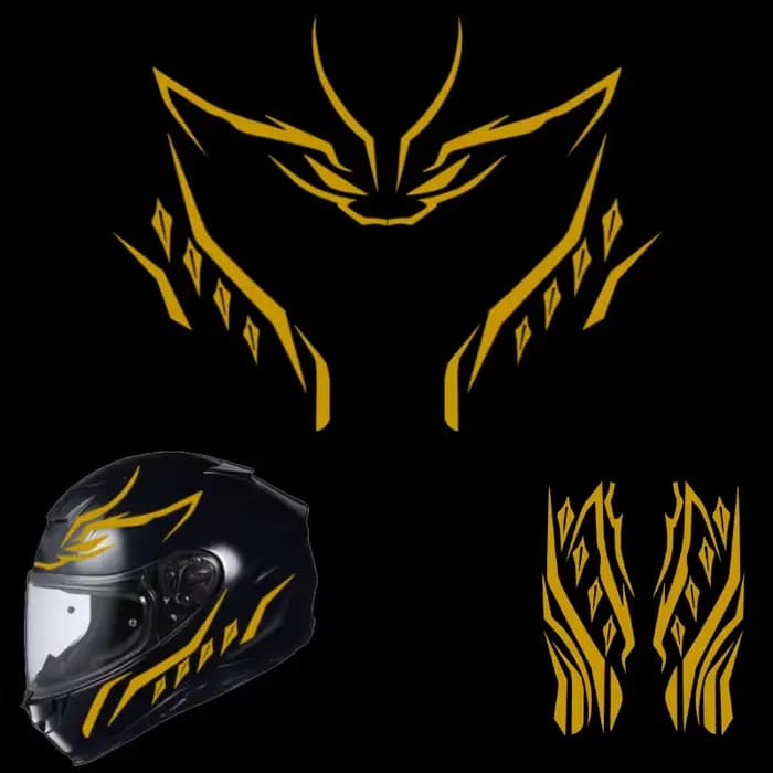 Autocollants de casque pour panthère jaune rouge noir, accessoires de moto abstraits, décalcomanies de décoration modifiée