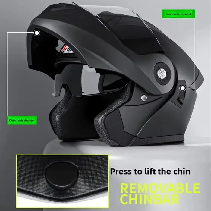 Casques de Moto universels Double visières casque rabattable modulaire