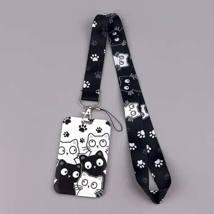 Lanière animaux Kawaii pour clés, carte d'identité, sangles de téléphone, porte-badge USB, corde de suspension DIY, lanière Lariat