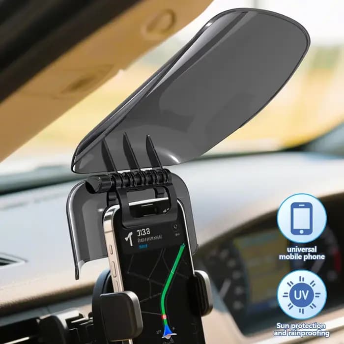 Support de téléphone pour moto avec pare-soleil extensible