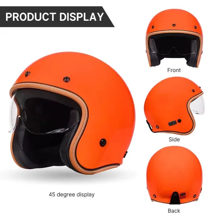 Casque de moto ouvert rétro Vintage accessoires
