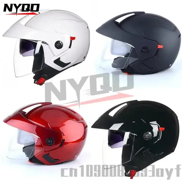 Casque de Moto visage ouvert double lentille