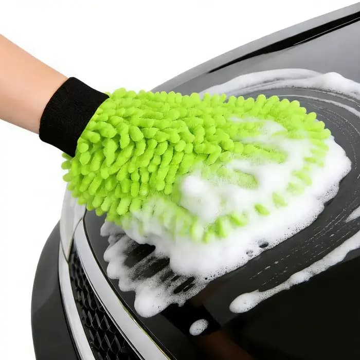 Gant de lavage de voiture en microfibre double face