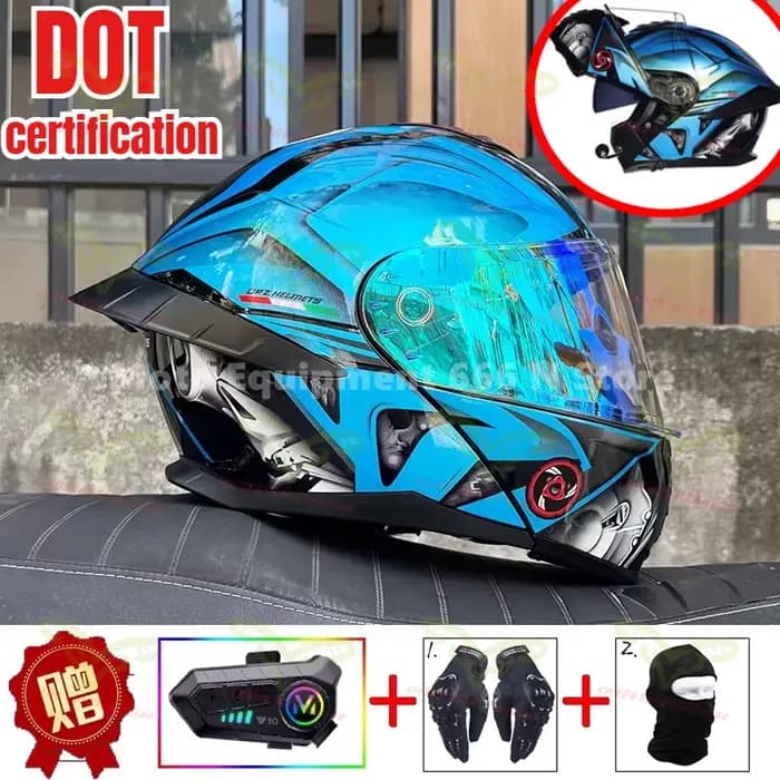 Casque de moto Bluetooth certifié DOT Orz