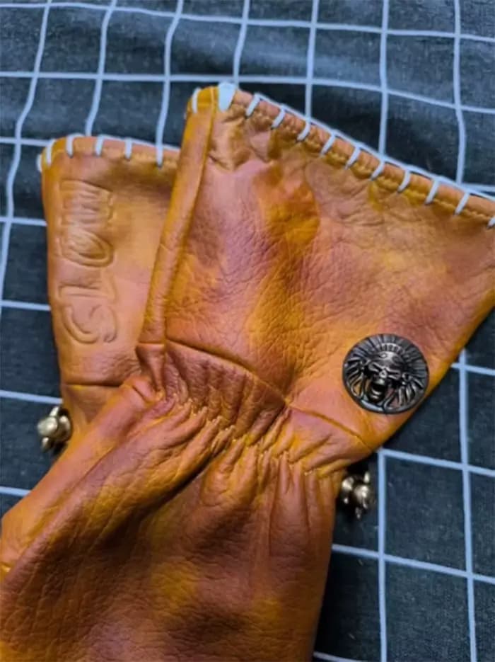 Gant de course de Moto en cuir Vintage Guantes