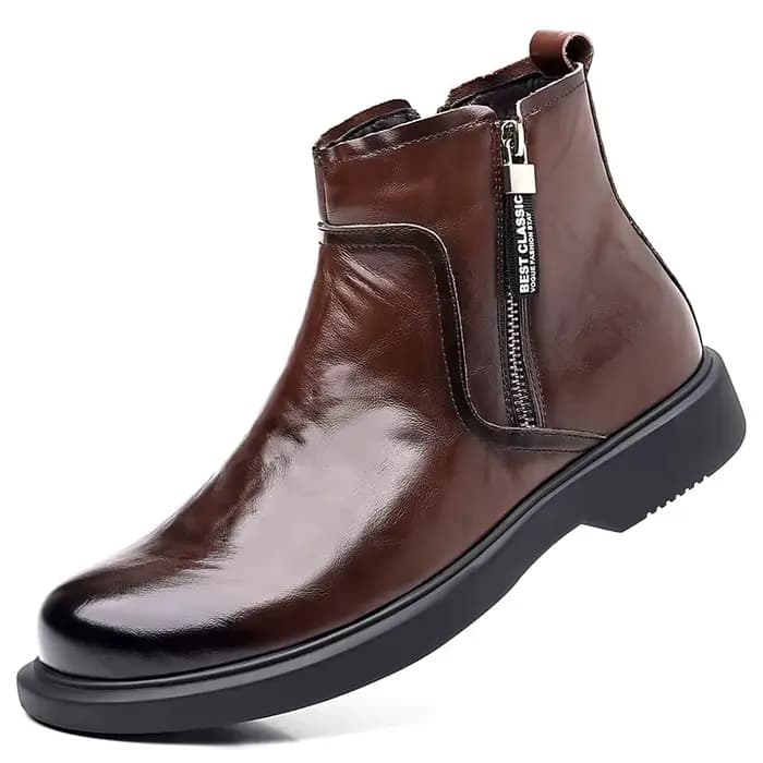 Bottines Chelsea en cuir véritable pour hommes