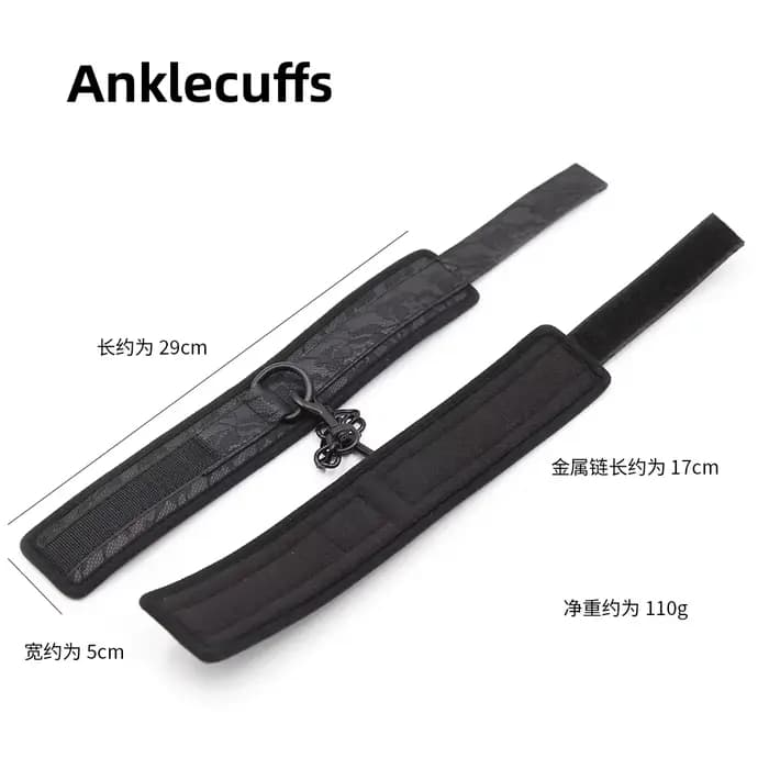 Menottes et attaches de cheville réglables en cuir PU pour jeux érotiques, accessoires de bondage exotiques, jouet sexuel pour adultes