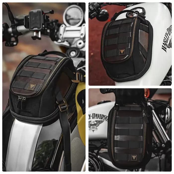 Sacoche magnétique vintage pour réservoir de moto
