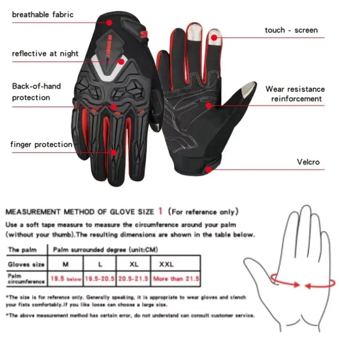 Gants de moto d'été – Protection contre les chocs antidérapante en maille respirante pour hommes et femmes pour