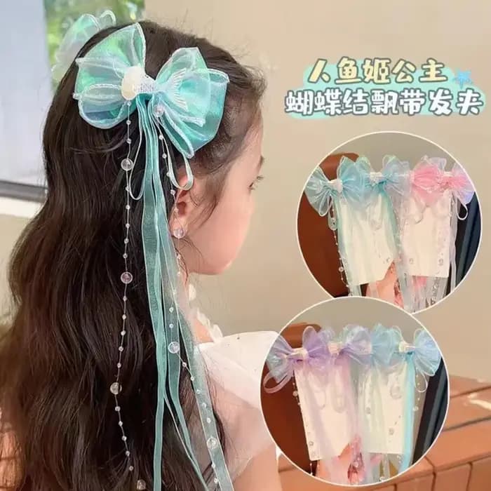 Bébé filles mignon sirène princesse perle gland arc front chaîne pince à cheveux enfants cheveux accessoires filles Super pince à cheveux TM04
