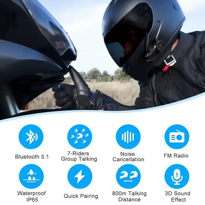 EJEAS Q7 interphone Bluetooth pour Moto talkie-walkie