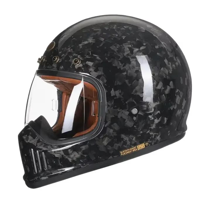 Casque de moto intégral léger en fibre de carbone pour hommes et femmes