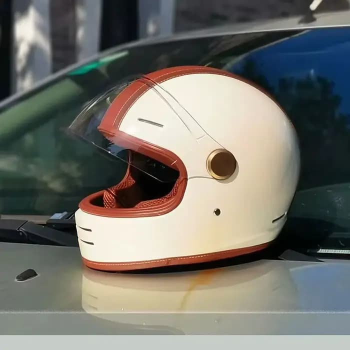 Casque de moto rétro avec certification DOT