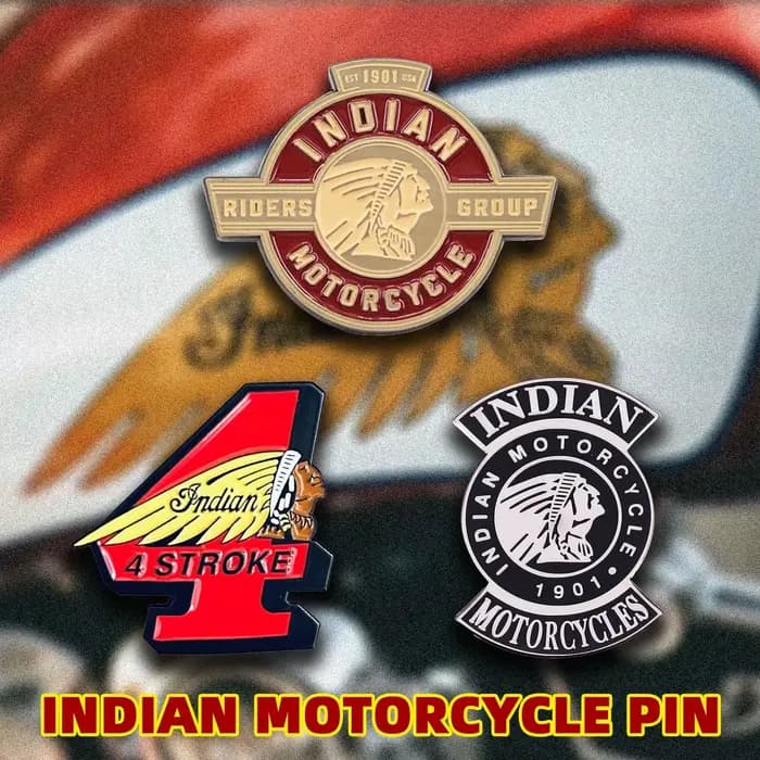 Ensemble de broches et badges de moto indiens