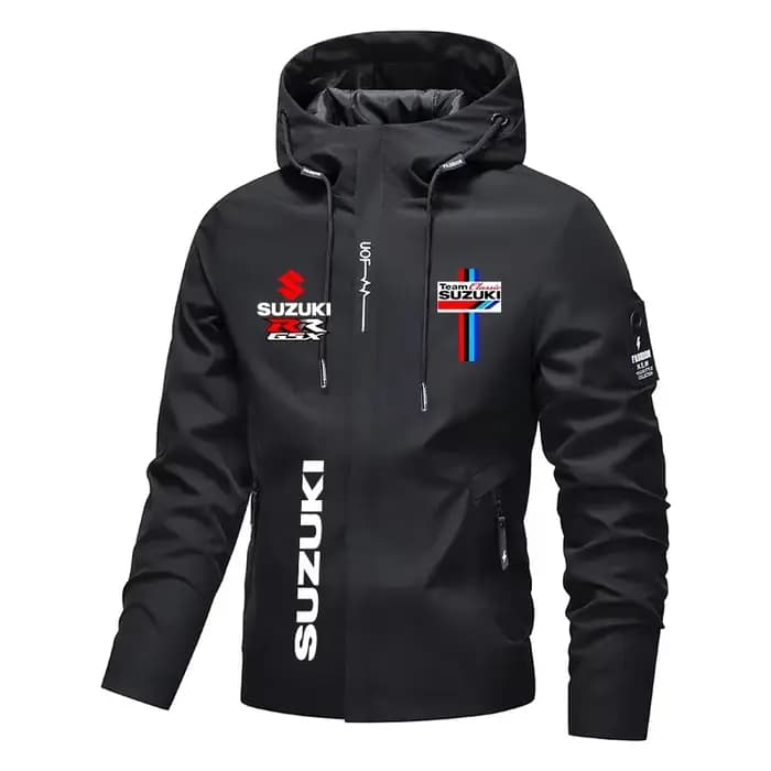 Blouson de moto coupe-vent à capuche pour homme – Qualité supérieure – Automne/Hiver – Sweat-shirt
