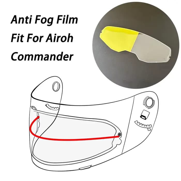 Visière de casque pour Airoh Commander 2, Film transparent Anti-buée