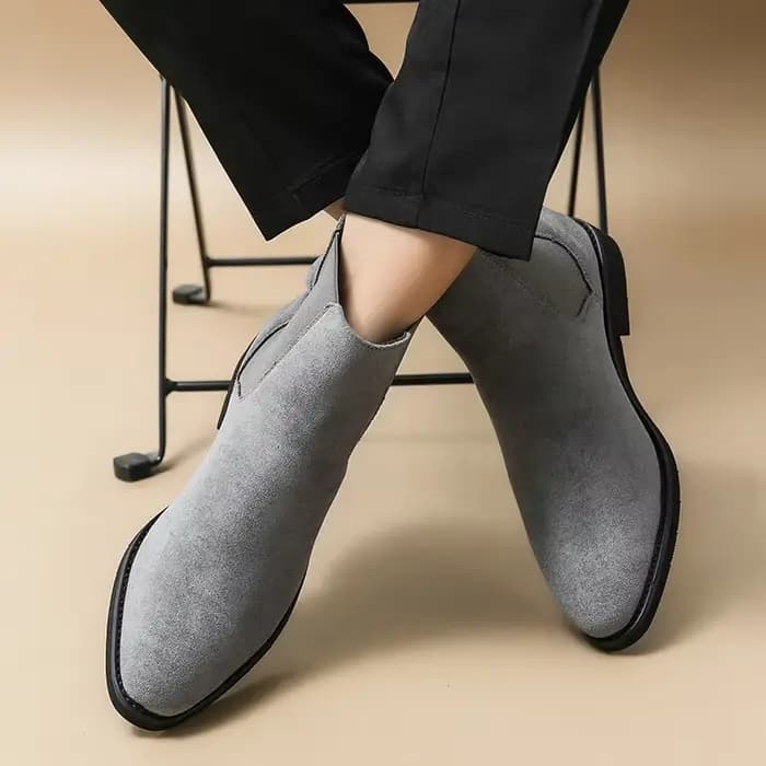 StephanBoots-Bottes de cowboy faites à la main pour hommes, Flock Business, Rinse, Gris, Taille 38-46, Nouveau