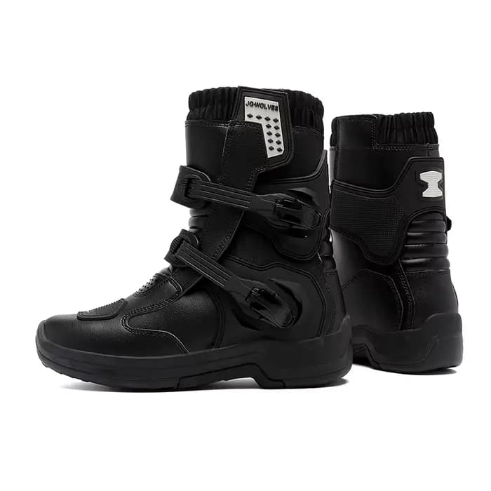 Bottes de moto noires pour hommes