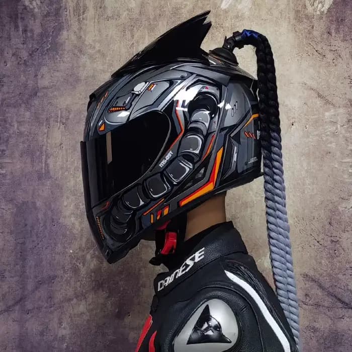 Casque intégral de moto à double lentille
