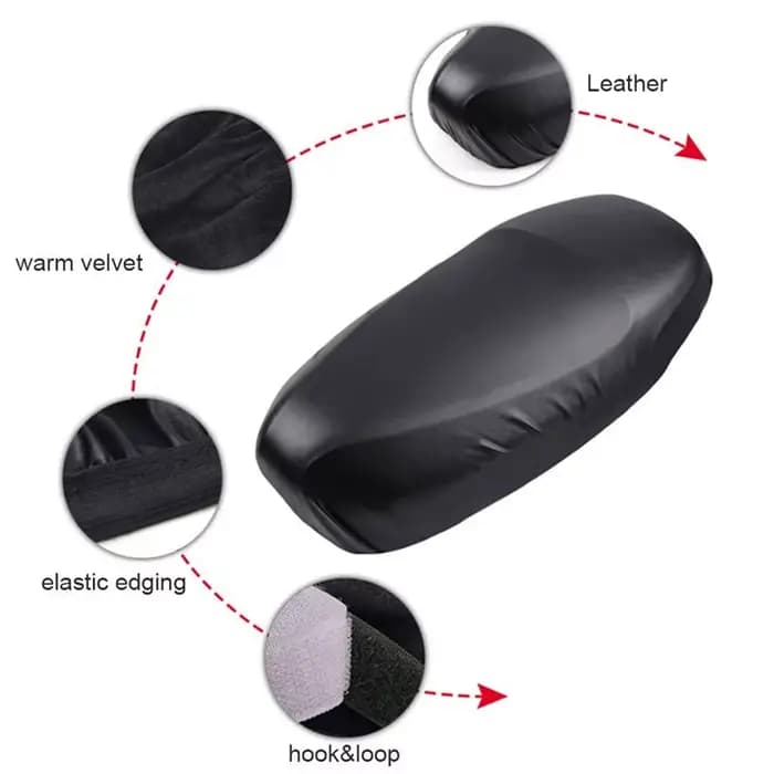 Housse de siège de moto élastique en cuir PU