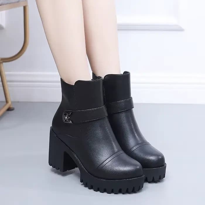 Bottes de moto à talon épais de 8 cm