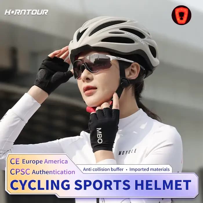 Horntour nouveau casque de vélo avec feu arrière ultraléger casque de vélo de route de course pour hommes femmes Sports de plein air cyclisme casquette de sécurité