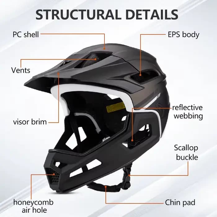 Eastinear's nouveau casque de vélo adulte intégral détachable Sports de plein air moto Skateboard