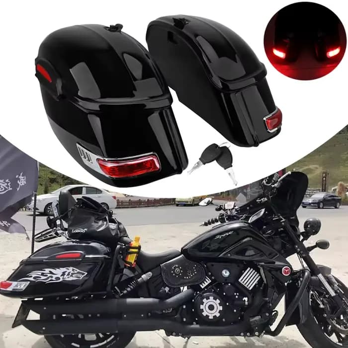 Accessoires de moto étuis latéraux 2 pièces boîte latérale queue bagages sacoche Cargo noir universel pour Harley pour Suzuki pour Honda