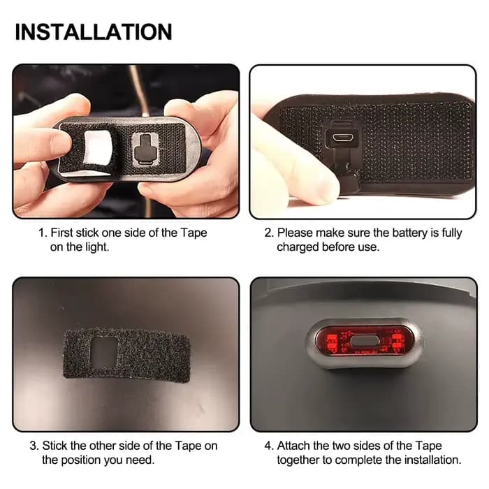 Feu stop étanche pour casque de moto