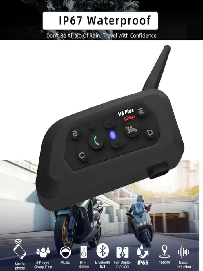 2025 nouveau V6 PLUS coureurs moto Interphone Bluetooth casque sans fil