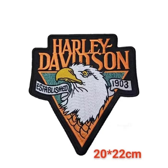 Patch brodé en tissu avec logo de moto