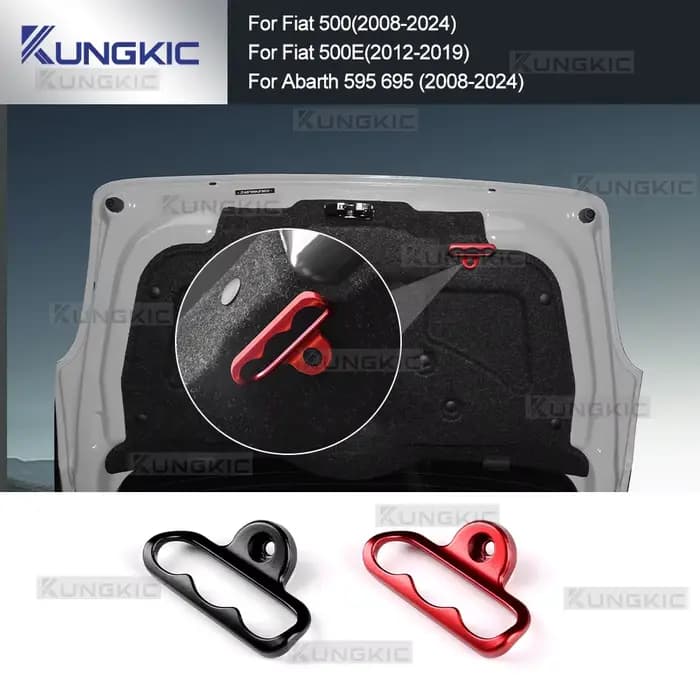 Accessoires extérieurs pour Fiat 500 2008-2024 Abarth 595 695,500E 2012 2013-2019, couvercle de poignée de coffre arrière en alliage d'aluminium