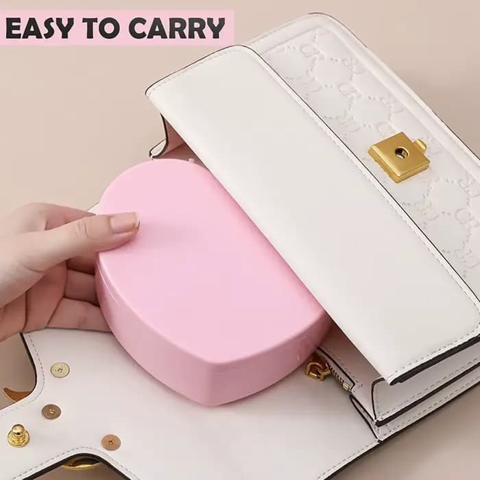 Boîte d'accessoires pour cheveux, rangement de bijoux avec miroir, pinces à cheveux roses, organisateur d'élastiques pour filles et enfants, étui de voyage Portable