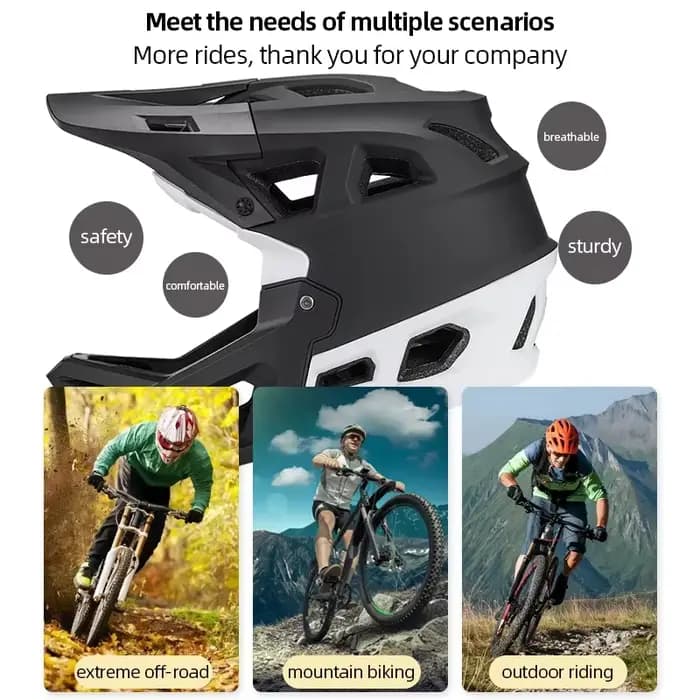 Casque de cyclisme vtt intégral pour homme adulte DH BMX