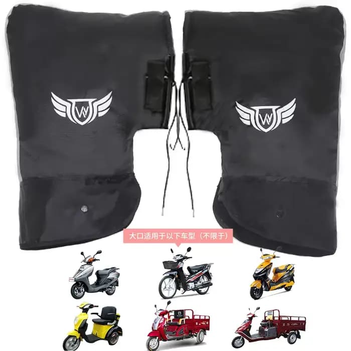 1 paire de gants de guidon de moto chauds d'hiver