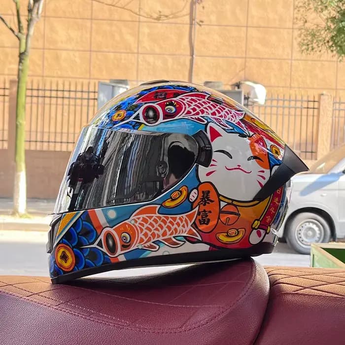 Casque de moto intégral avec double lentille