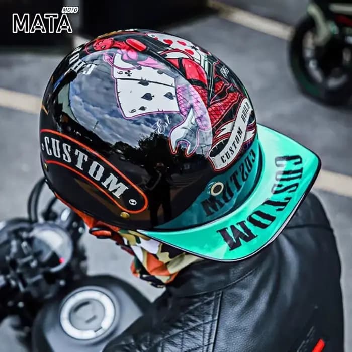 Casque de moto véhicule électrique Locomotive pour Harley rétro demi-casque quatre mers universel Casco de motocicleta