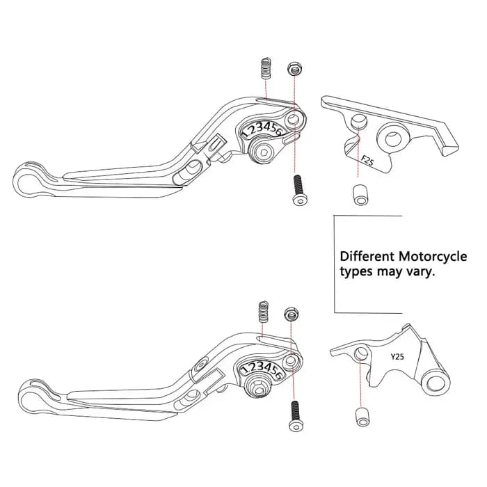 Leviers de frein et d'embrayage réglables