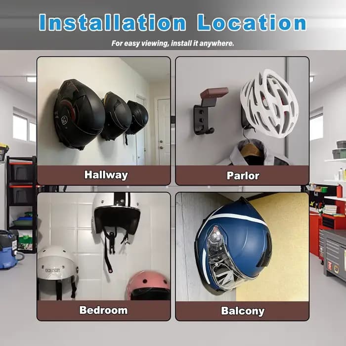 Support mural pour casque de moto