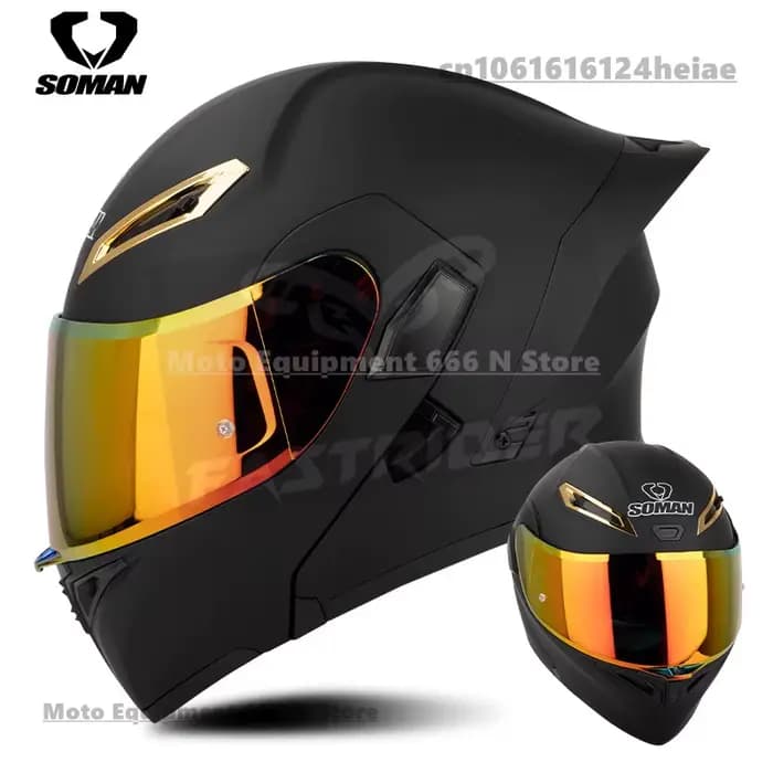 SOMAN DOT Casque de moto pour homme approuvé