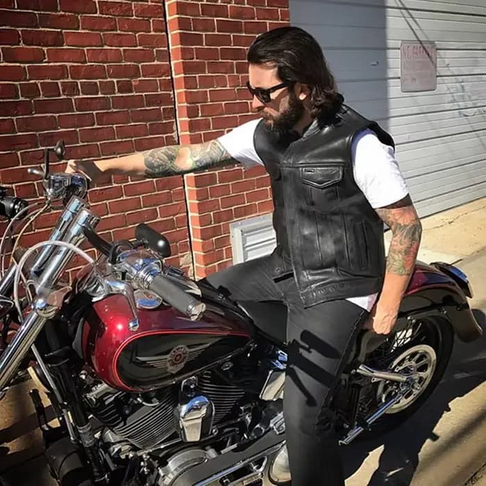 Hommes Moto printemps vestes SOA Punk noir
