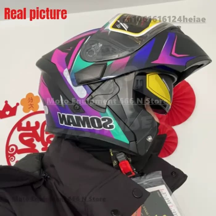 SOMAN DOT Casque de moto pour homme approuvé